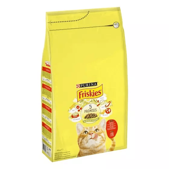 Purina Friskies 5 Promises Manzo e Pollo crocchette per gatti 4kg - Emalles