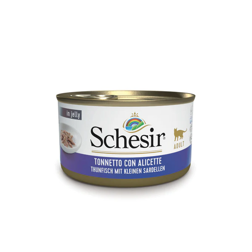 Schesir Tonnetto con alicette in gelatina 85g umido gatto adulto-Schesir-Emalles