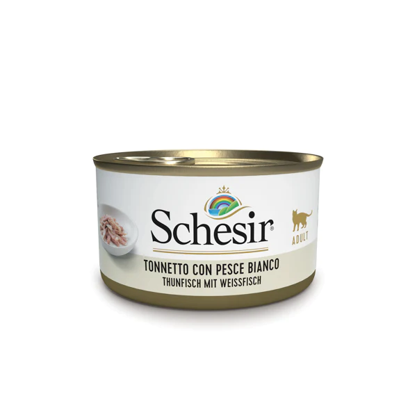 Schesir Tonnetto con pesce bianco in gelatina 85g umido gatti adulto-Schesir-Emalles