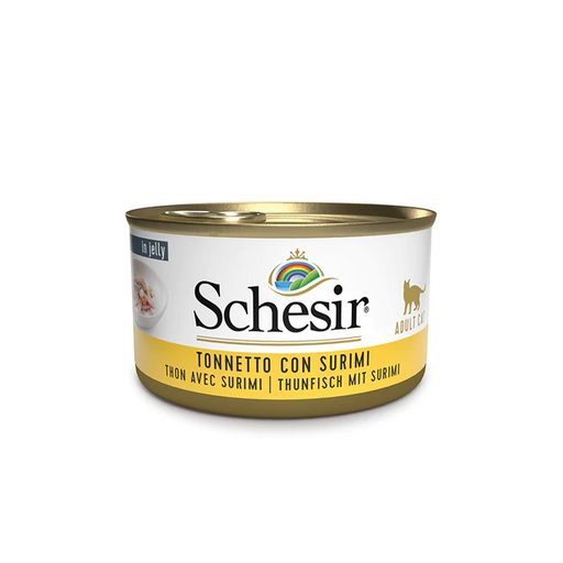Schesir Tonnetto con surimi in gelatina 85g umido gatto adulto-Schesir-Emalles