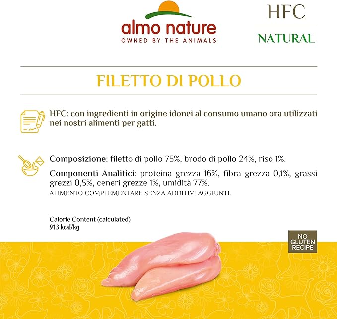 Almo Nature HFC Natural con filetto di pollo umido per gatti 70g