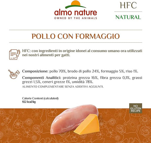 Almo Nature HFC Natural pollo con formaggio umido per Gatti 70g