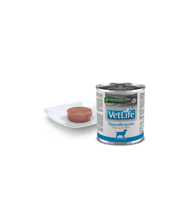 Farmina Vet Life Hypoallergenic pesce e patate umido per cani 300g-Farmina-Emalles