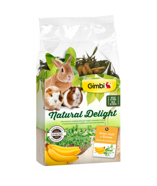Gimbi Natural Delight Avena verde e Banana cibo roditori 100g-Gimbi-Emalles