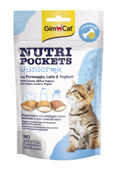 Gimcat Nutri Pockets Junior formaggio latte yoghurt snack gatti 60g-Gimcat-Emalles