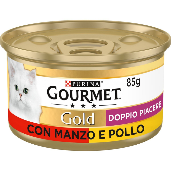 Gourmet Gold Doppio Piacere Manzo e Pollo umido gatti 85g-Gourmet-Emalles