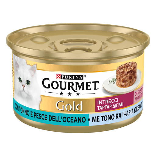 Gourmet Gold Intrecci Tonno e Pesci dell'Oceano umido gatti 85g-Gourmet-Emalles