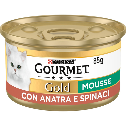 Gourmet Gold Mousse Anatra Spinaci umido gatti 85g-Gourmet-Emalles