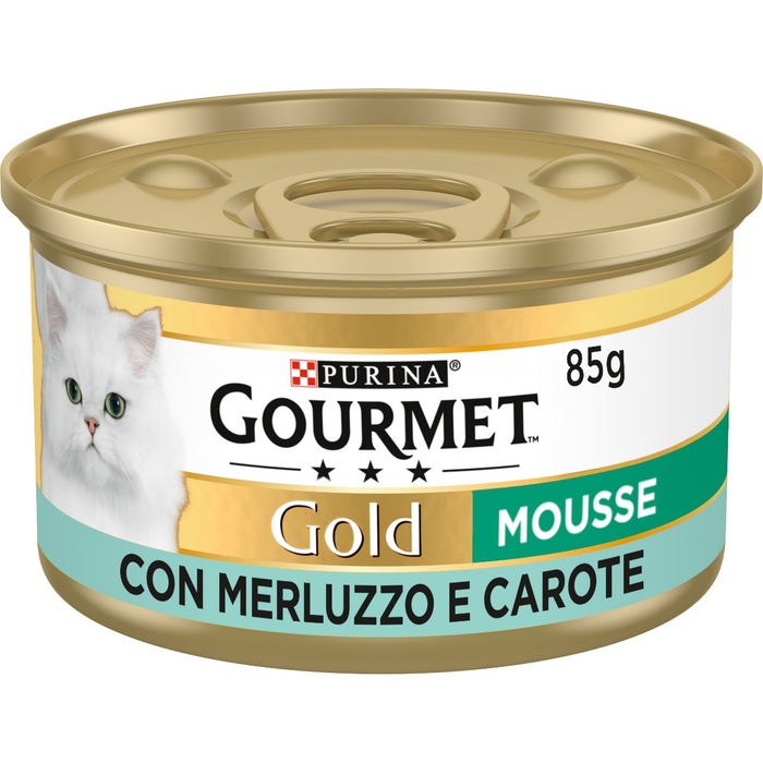 Gourmet Gold Mousse Merluzzo Carote umido gatti 85g-Gourmet-Emalles