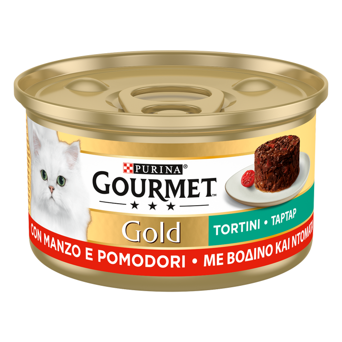Gourmet Gold Tortini Manzo Pomodori umido gatti 85g-Gourmet-Emalles