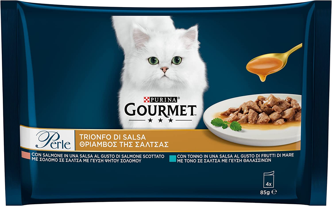 Gourmet Perle Trionfo in Salsa Pesce Multipack umido gatti 4x85g-Gourmet-Emalles