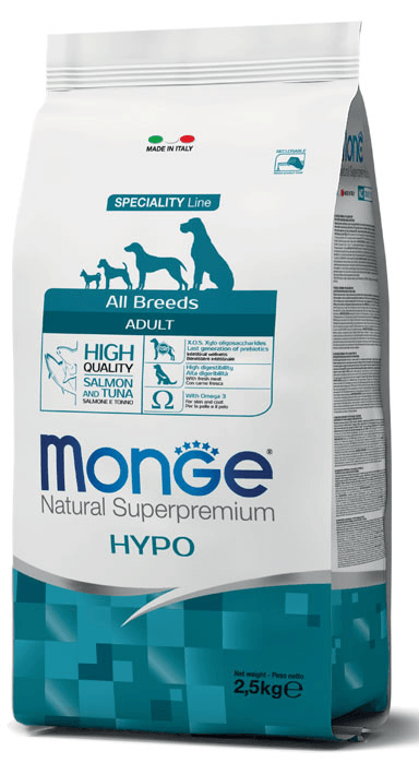 Monge Natural Superpremium All Breeds Adult Hypo con Salmone e Tonno crocchette per cani 12kg - Emalles