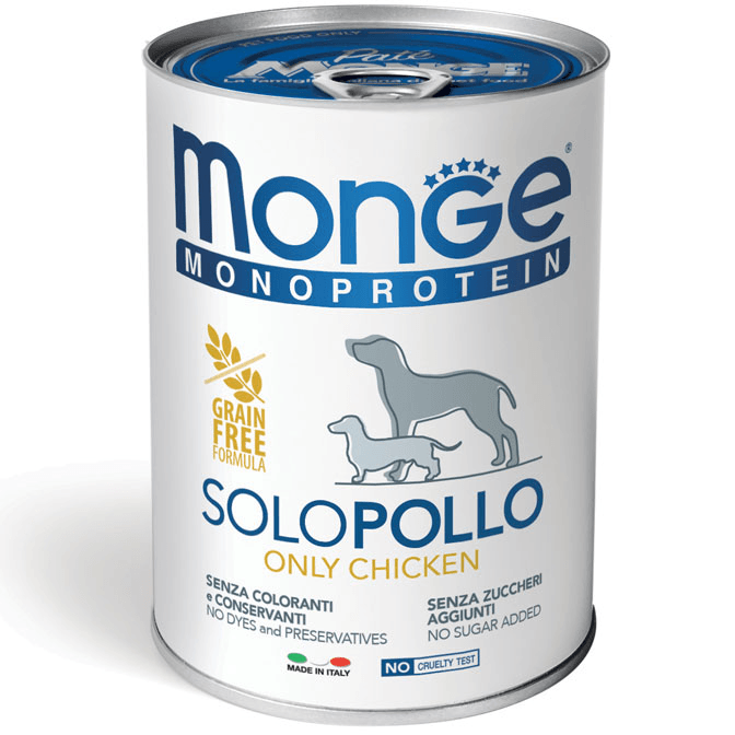 Monge Monoprotein Paté Solo Pollo umido per cani 400g - Emalles