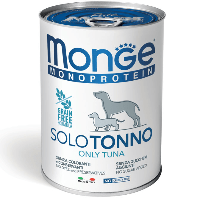 Monge Monoprotein Paté Solo Tonno umido per cani 400g - Emalles