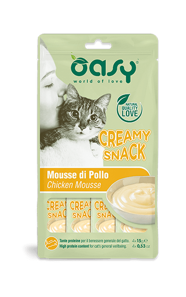 Oasy Creamy Snack mousse di pollo gatti 4x15-Oasy-Emalles