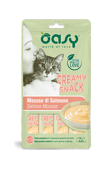 Oasy Creamy Snack mousse di salmone gatti 4x15-Oasy-Emalles