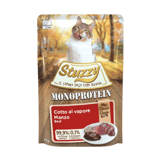 Stuzzy Monoprotein manzo cotto al vapore umido per gatti 85g - Emalles