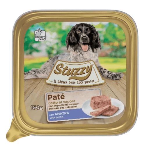 Stuzzy Paté classico con anatra cotto al vapore umido per cani 150g - Emalles