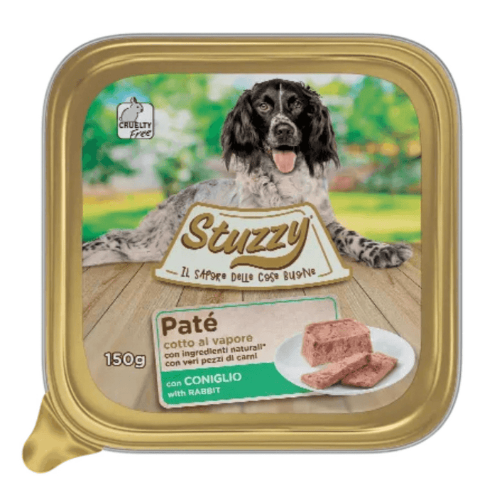 Stuzzy Paté classico con coniglio cotto al vapore umido per cani 150g - Emalles