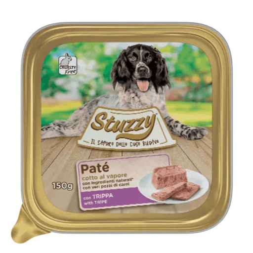 Stuzzy Paté classico con trippa cotto al vapore umido per cani 150g - Emalles