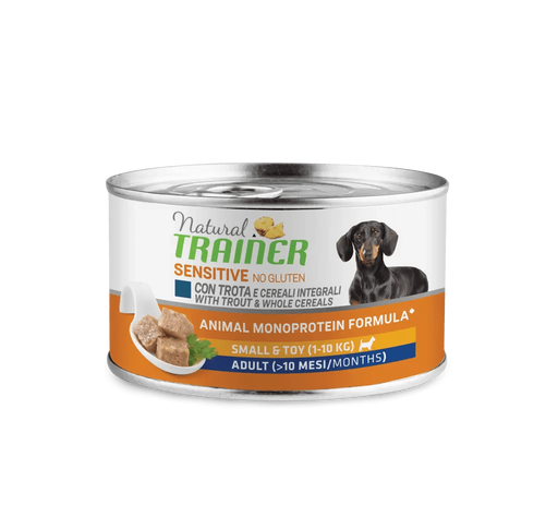 Natural Trainer Sensitive no gluten Small Adult trota umido cani 150g-Natural Trainer-Emalles
