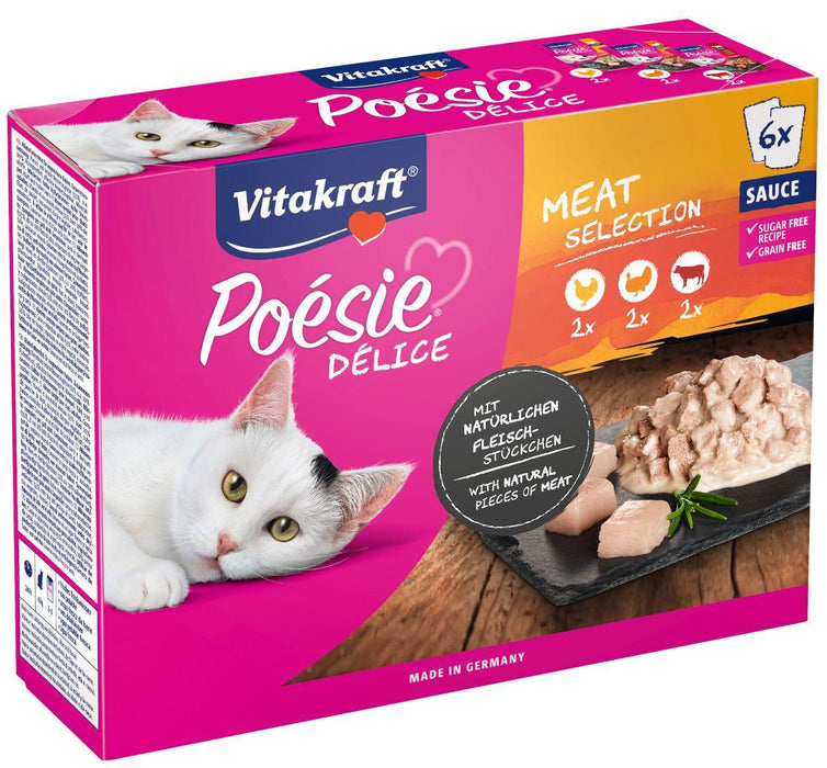 Vitakraft Poesie Delice sauce carne multipack umido per gatti 6x85g - Emalles