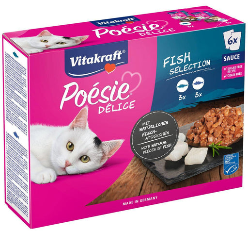 Vitakraft Poésie Délice sauce pesce multipack umido per gatti 6x85g - Emalles